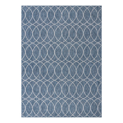 Blue Gitter Indoor/Outdoor Trellis Rug