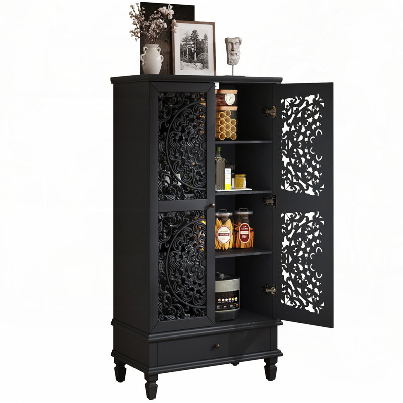 Armoire de rangement avec tiroir, Noir