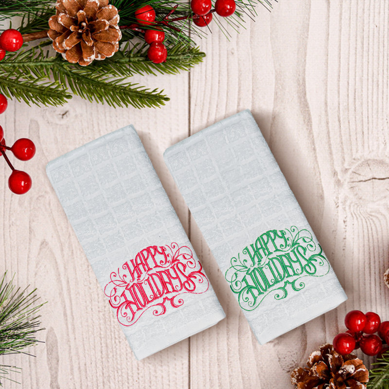 Cotton Embroidered Kitchen Towel Linen Set