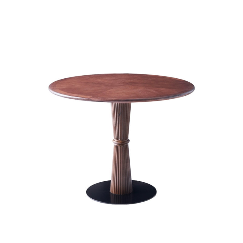 Walnut Round Solid Wood Dining table, 29.53"H x 39.37"L x 39.37"W