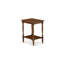 Ensemble de chambre à coucher 2 pièces pour grand lit - 1 lit plateforme avec tête de lit capitonnée en tissu et tissu de lin brun grand et 1 table de chevet en bois - Table de chevet au fini noyer antique-1243879156-1243879145
