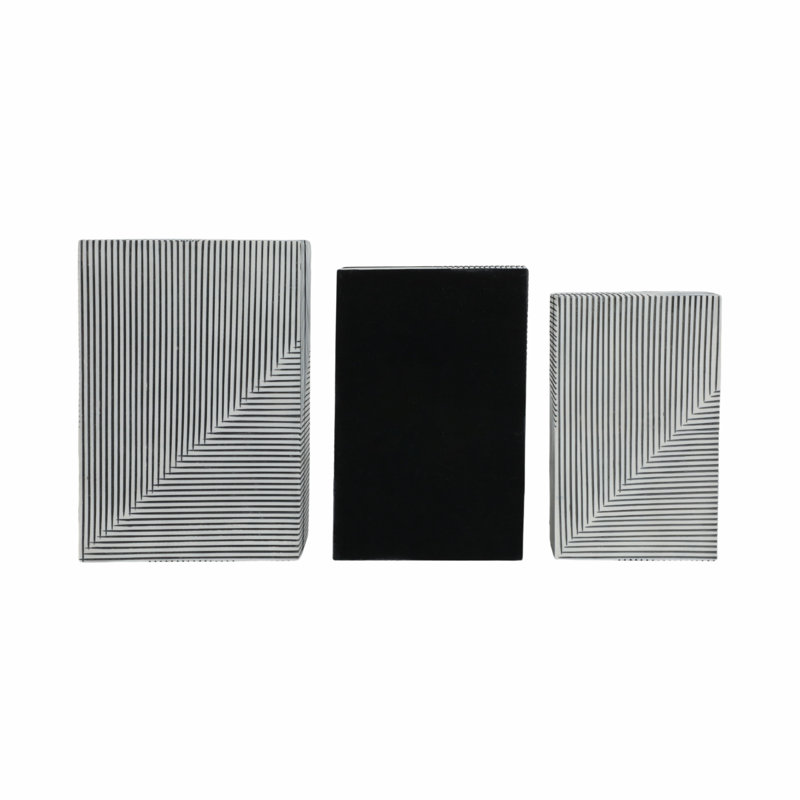 Resin Decorative Box, Black/White
