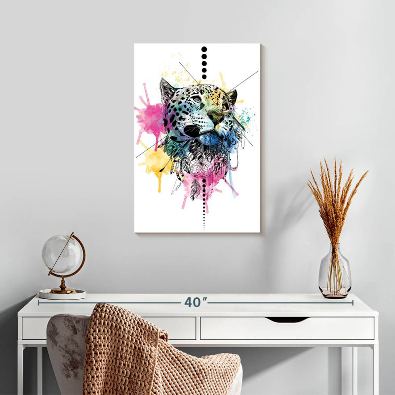 Brampt Tribal Leopard, 24" H x 16" W