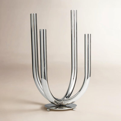 Bianca Stainless Steel Tabletop Candelabra