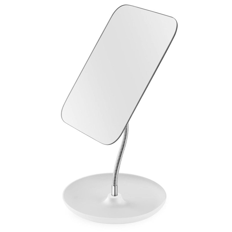 Miroir de coiffeuse de table avec support Miroir de maquillage pour bureau, col-de-cygne flexible, rotatif à 360 °