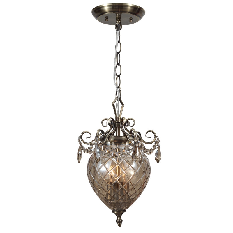 Mini Pendentif 2 Lumières Avery, Laiton antique