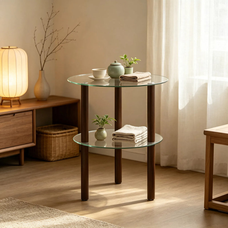 Table de bout ronde à 2 niveaux Modern Modern