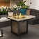 Square Propane Smokeless Fire Pit Table with Hidden Fuel Tank