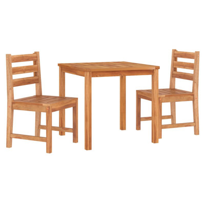 Patio Dining Table and Chairs Solid Teak Wood -  Loon Peak®, 711E3ADA9A8C4392934BB226FD4EC5B5