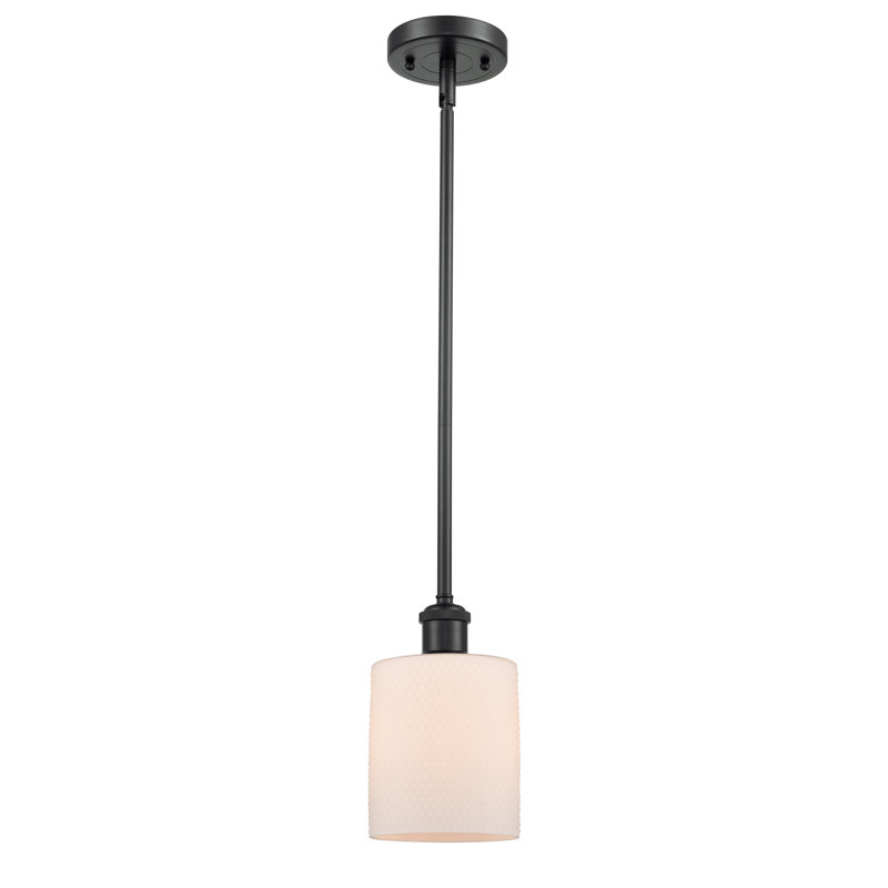 Leilani 1 - Light Single Pendant, Matte Black, 6 Watt Vinage LED Bulb, Matte White