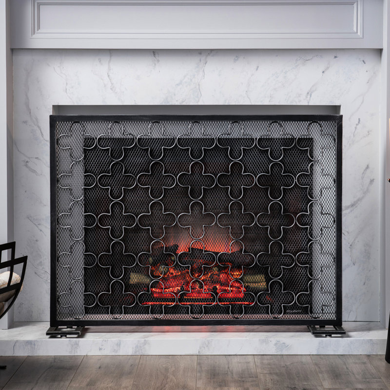 Pare-feu en fer à motif de trèfle - Embellissez votre décoration intérieure. Barrière fabriquée dans un matériau durable.