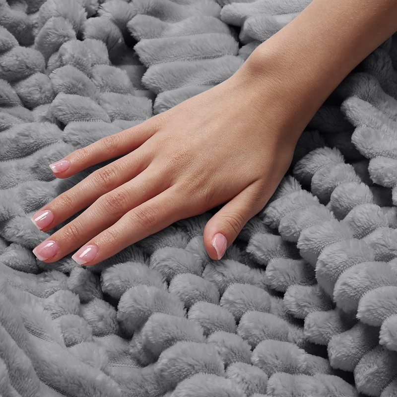 Thermal Supersoft Snug Cord Throw Blanket, Grey