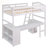Haninah Kids Twin Loft Bed with Drawers