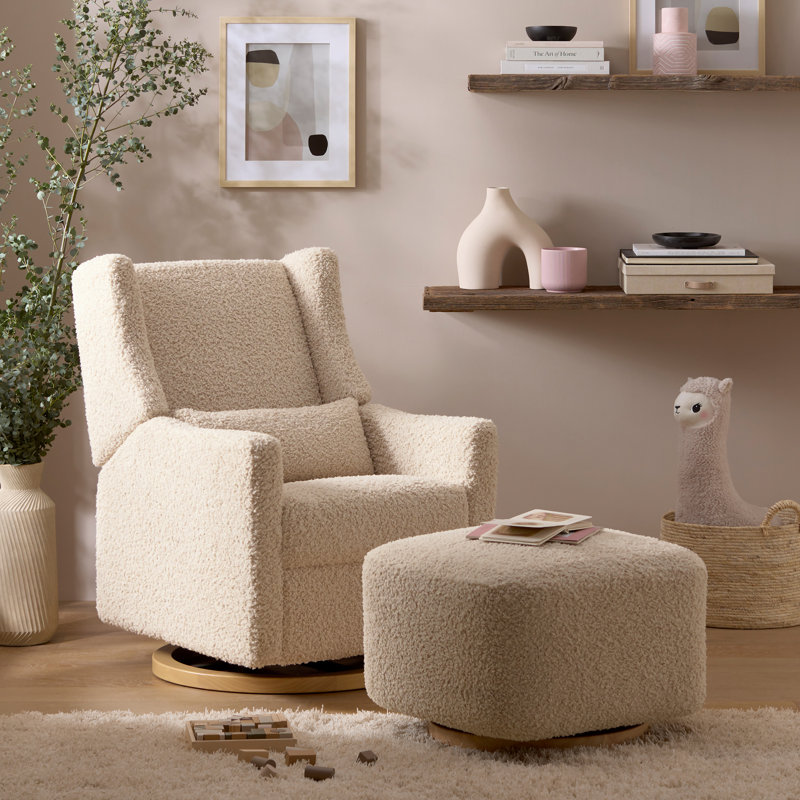 Kiwi Gliding Ottoman, Natural, Almond Teddy Loop