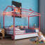 Lit de maison pour enfants, lit de plancher pour garçons, cadre de lit avec toit, aucun sommier nécessaire rose