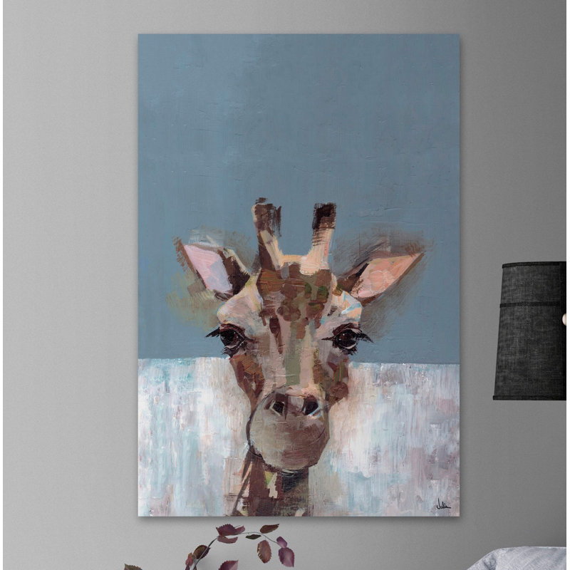 «Bonjour Giraffe», reproduction sur toile tendue, H 12 po x l 8 po x P 1,5 po