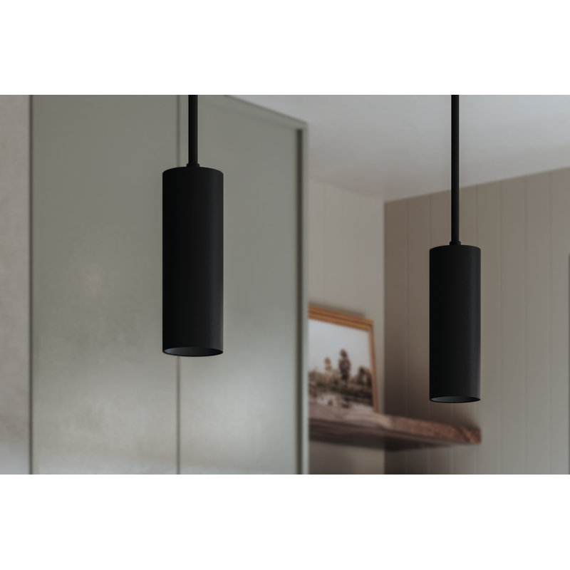 Luxe 1 - Light LED Pendant, 17 W, Satin Black, 56" H x 2.5" W x 2.5" D