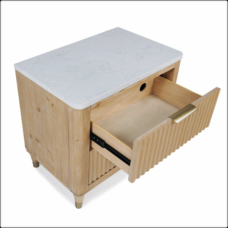 Table de chevet avec finition en bois naturel Modern Estesthetic