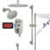 Rainfall Symphony 12inch Dual Showerhead Temperature Display Shower System with 2 in 1 Slider Bar Shower Handheld