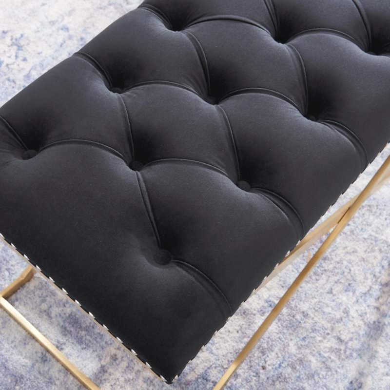 Banc rembourré kimzey, Noir