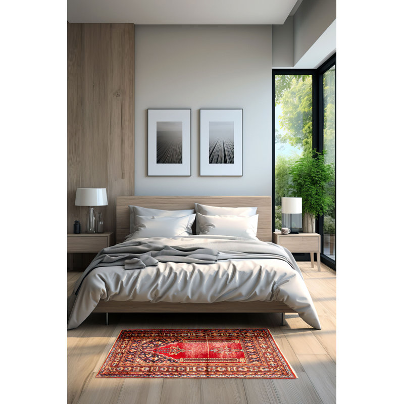 Tapis rouge Kashmir 2 pi 2 po x 3 pi 3 po