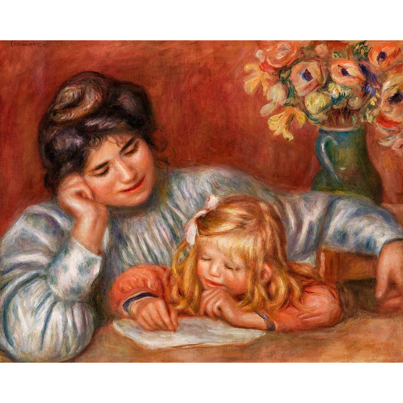 «Red Barrel Studio® Renoir, Pierre, Auguste», reproduction d'art sur toile tendue sous le titre «L'écriture»