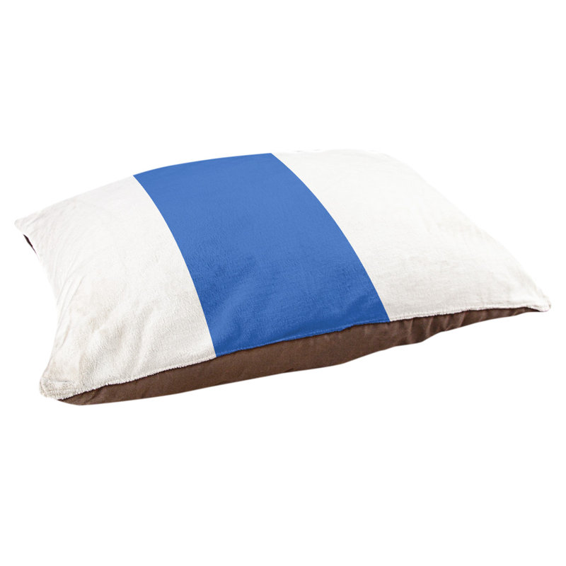 Coussin de lit pour chien Cincinnati, Moyen (l 28 po x P 18 po x H 6 po), Blanc / Bleu