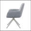 Élégante chaise de salle à manger rembourrée en tissu avec accoudoirs pivotants gris pour un confort et un style élégants