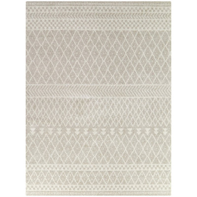Kennadi Taupe Moroccan Geometric Area Rug