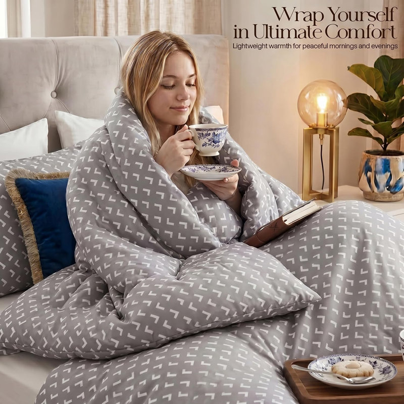 Twin Comforter Set 2 Piece Arrow White by Utopia Bedding Printed Comforters Twin Size Bedding Comforters Set Down Alternative Soft Bed Set 1 Comforter (64 x 88 inches) 1 Pillow Shams (20 x 26 inches)