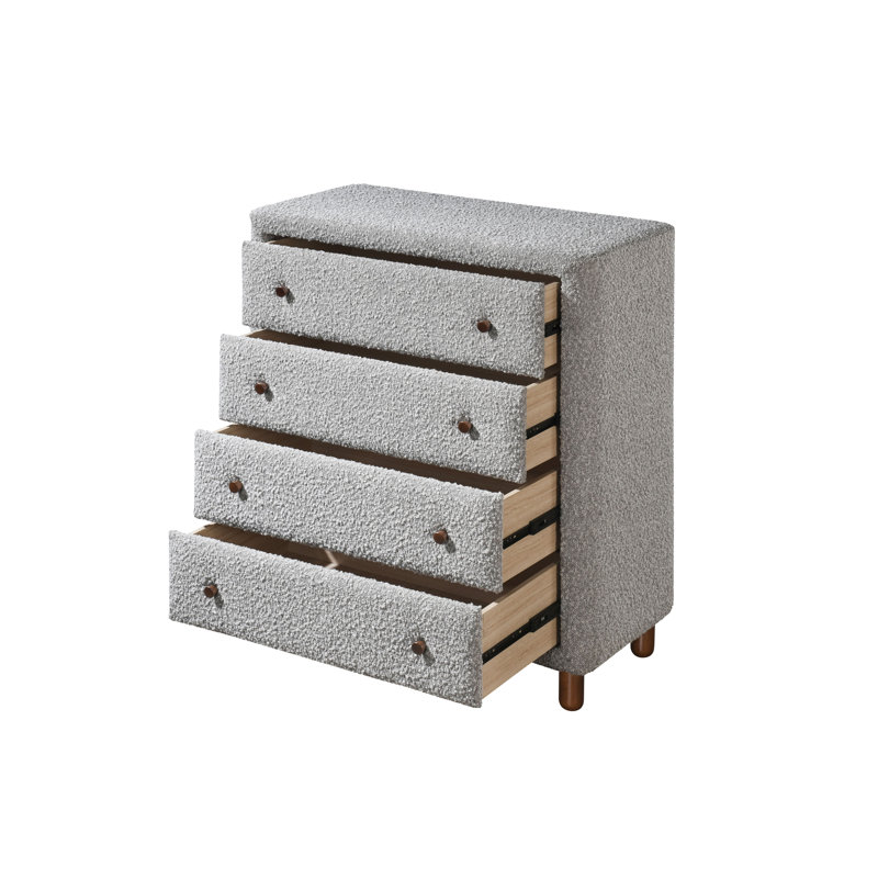 Legend Boucle Upholstered Chest with 4 Drawers