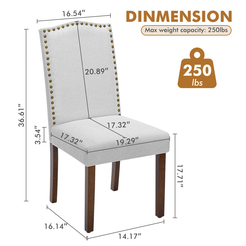 Chaise parsons en tissu Eliso, Blanc