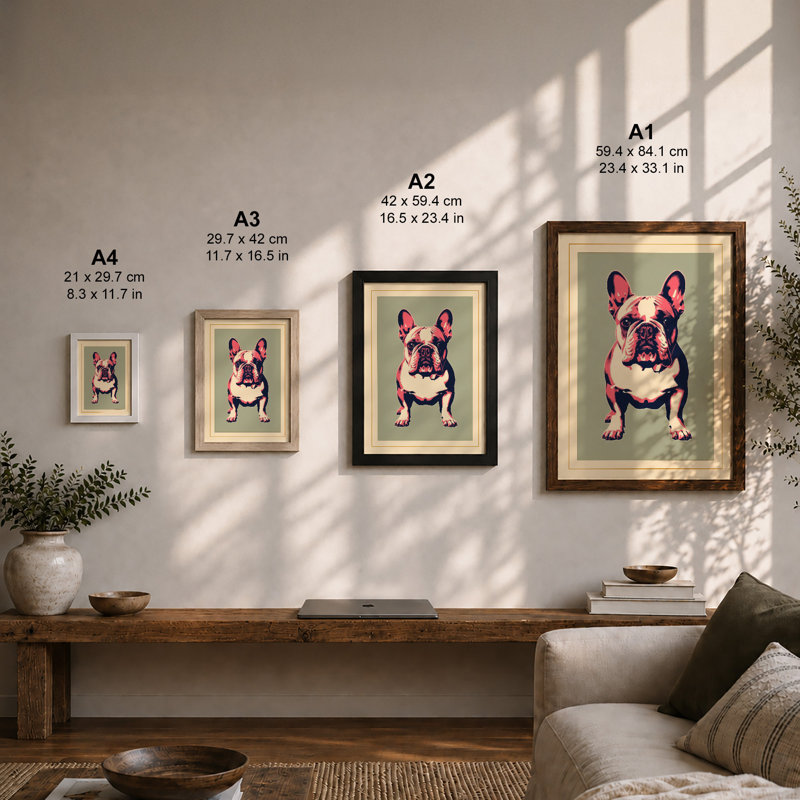 Pop Art Bulldog Modern - Print, Unframed, A1 - 84.1 x 59.4 cm