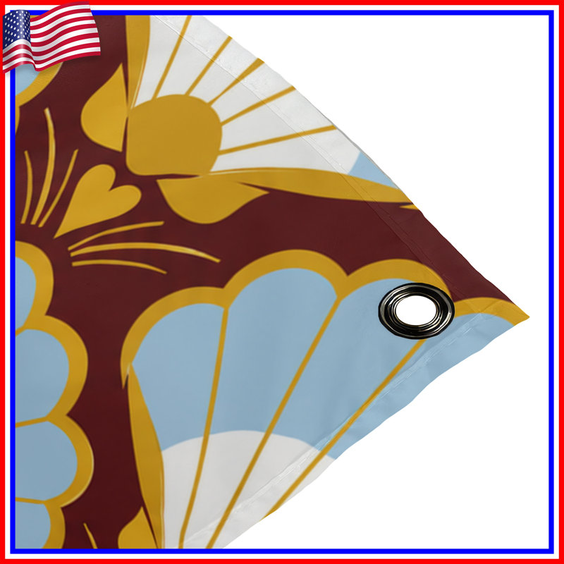Scallop Shell Pattern Wall Tapestry - Seashells Wall Decor, 104in H x88 with 4 Grommets