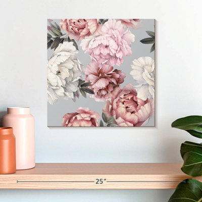 Motif de pivoines rétro