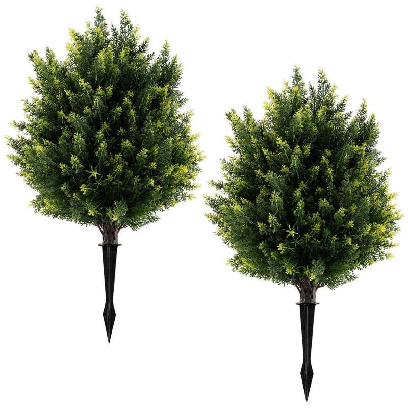 Ensemble de 2 boules topiaires artificielles 24 po avec décoration
