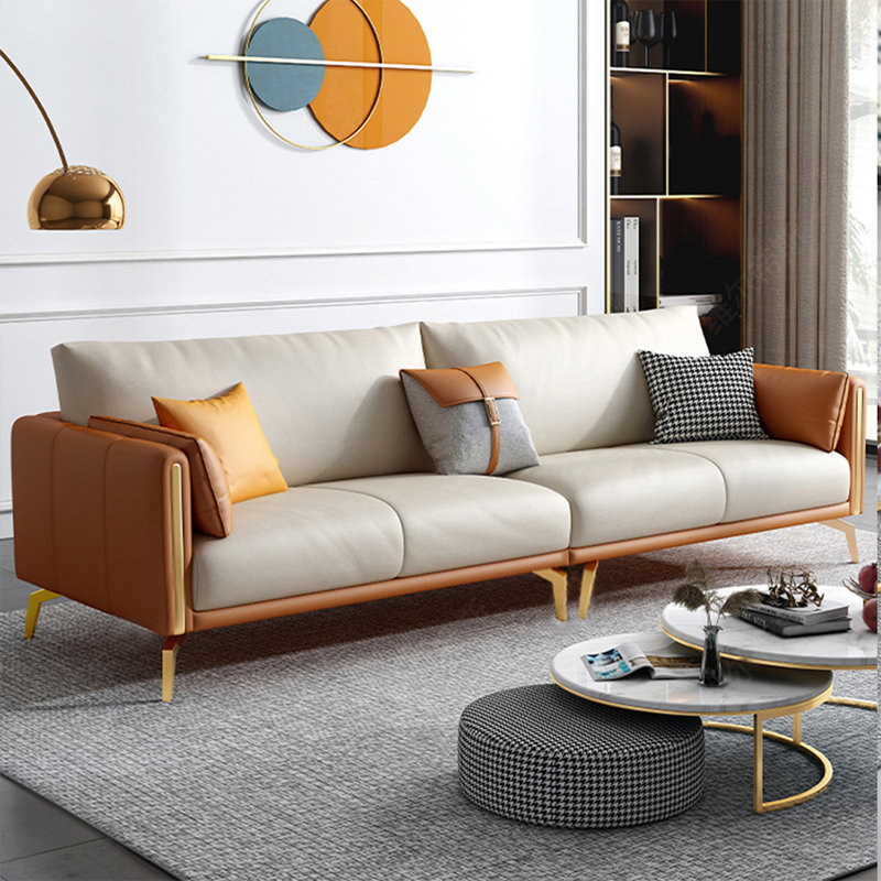 Orange Beige 100% Polyester Sofa cushion couch