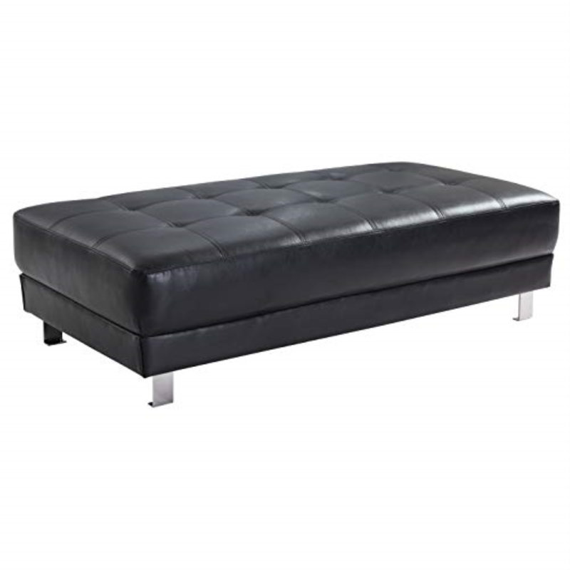 Repose-pieds Mraz 737A82383974496C91E58E16E940589C, noir, Similicuir noir