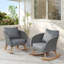 Chaise berçante contemporaine minimaliste en osier-507705524