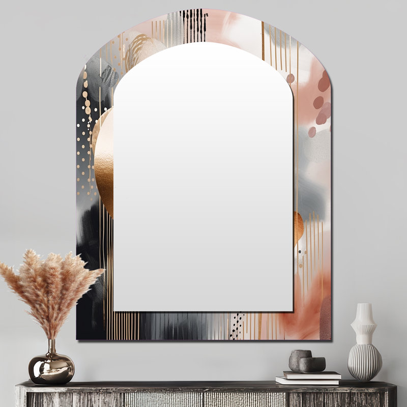 Miroir mural arqué rose, 43 po x 33 po