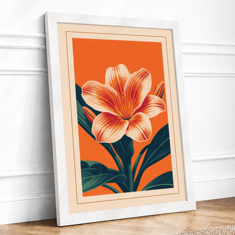 Striped Bloom Botanical - Print, A1 - 84.1 x 59.4 cm, White
