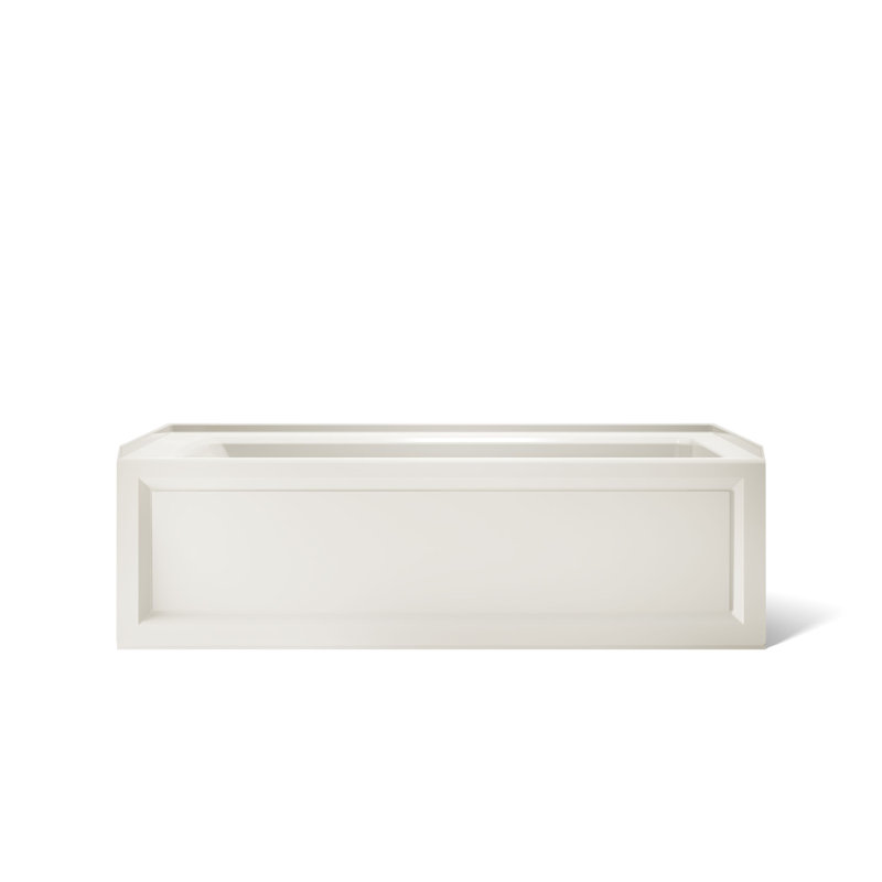 Archer 66" X 32" Alcove Bath with Bask Heated Surface, Integral Apron, Integral Flange, and Right-Hand Drain, Biscuit, Right