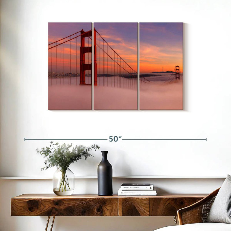 Lilie Golden Gate Bridge Clouds, H 24 po x l 38 po