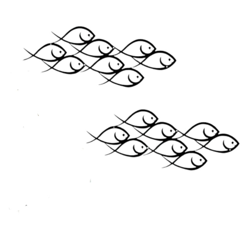 Metal Fish Wall Art Decor Set 2 Piece
