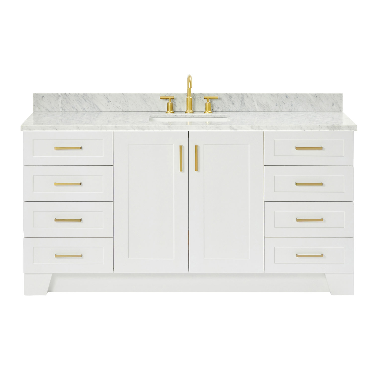 Everly Quinn Yazlynn 67'' Single Bathroom Vanity with Carrara Marble ...