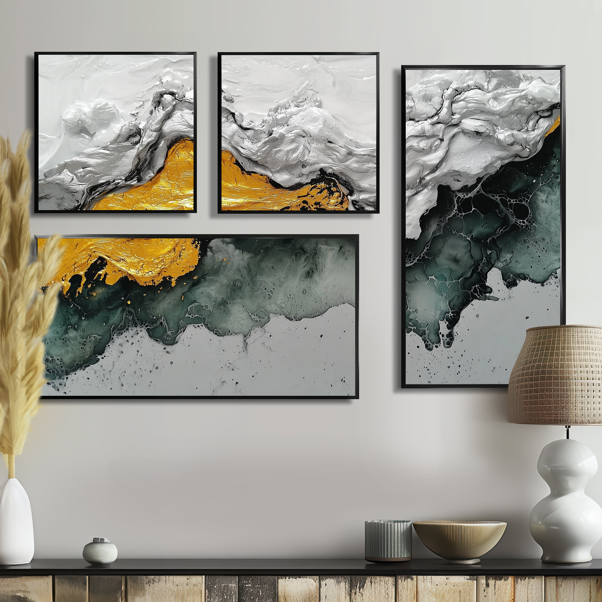 Ivy Bronx Tranquil Divide Of Abstract Liquid Ink I - Abstract Large ...