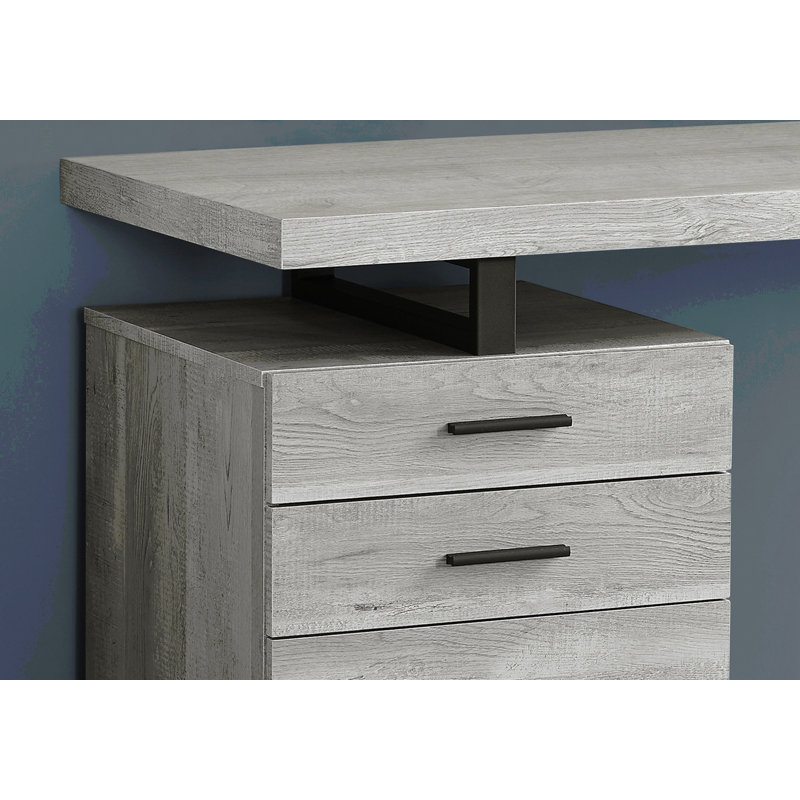 Bureau d'ordinateur, bureau personnel, ordinateur portable, installation à gauche, à droite, tiroirs de rangement, L 48 po, travail, stratifié, métal, contemporain, moderne