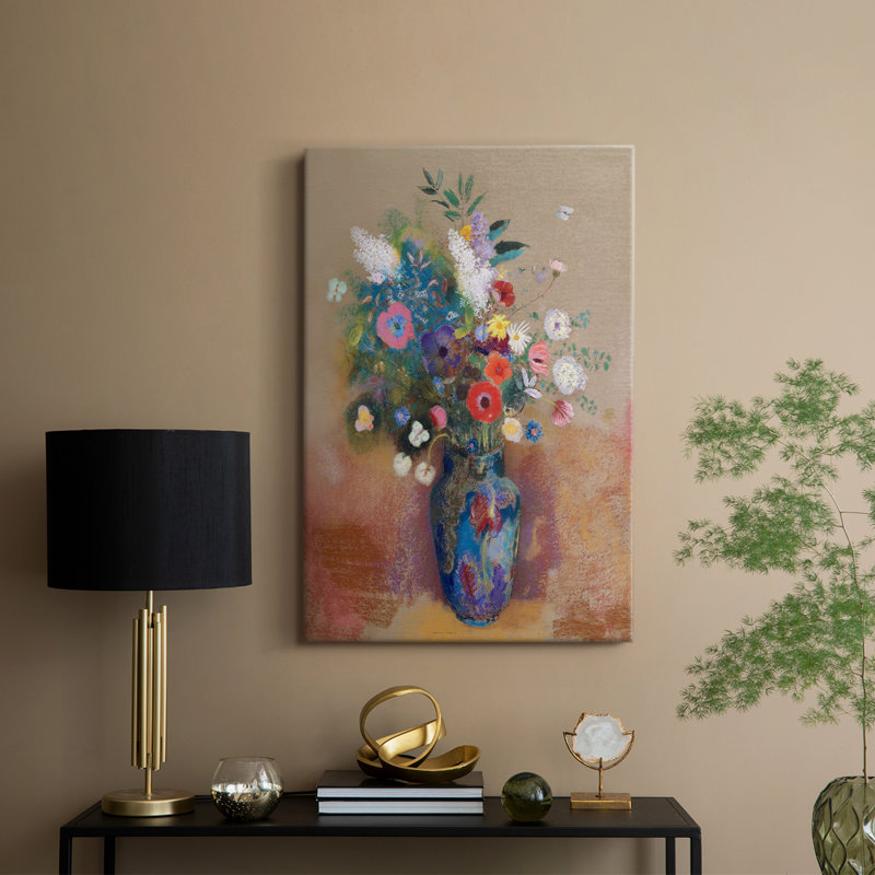 Bouquet de fleurs - Cavas enveloppés de galerie, H 18 po x l 12 po