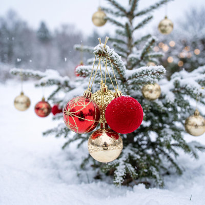 Ensemble de 25 boules de Noël incassables de 6 cm (2,4 po)