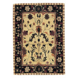 Wool Oriental Area Rug in Beige/Black